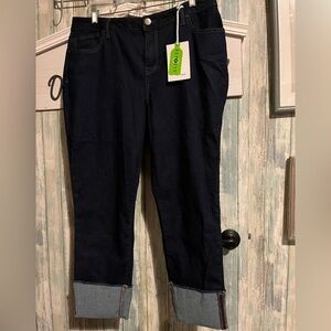 1822 Denim Women's Dark Blue Ankle Jeans with Cuffs